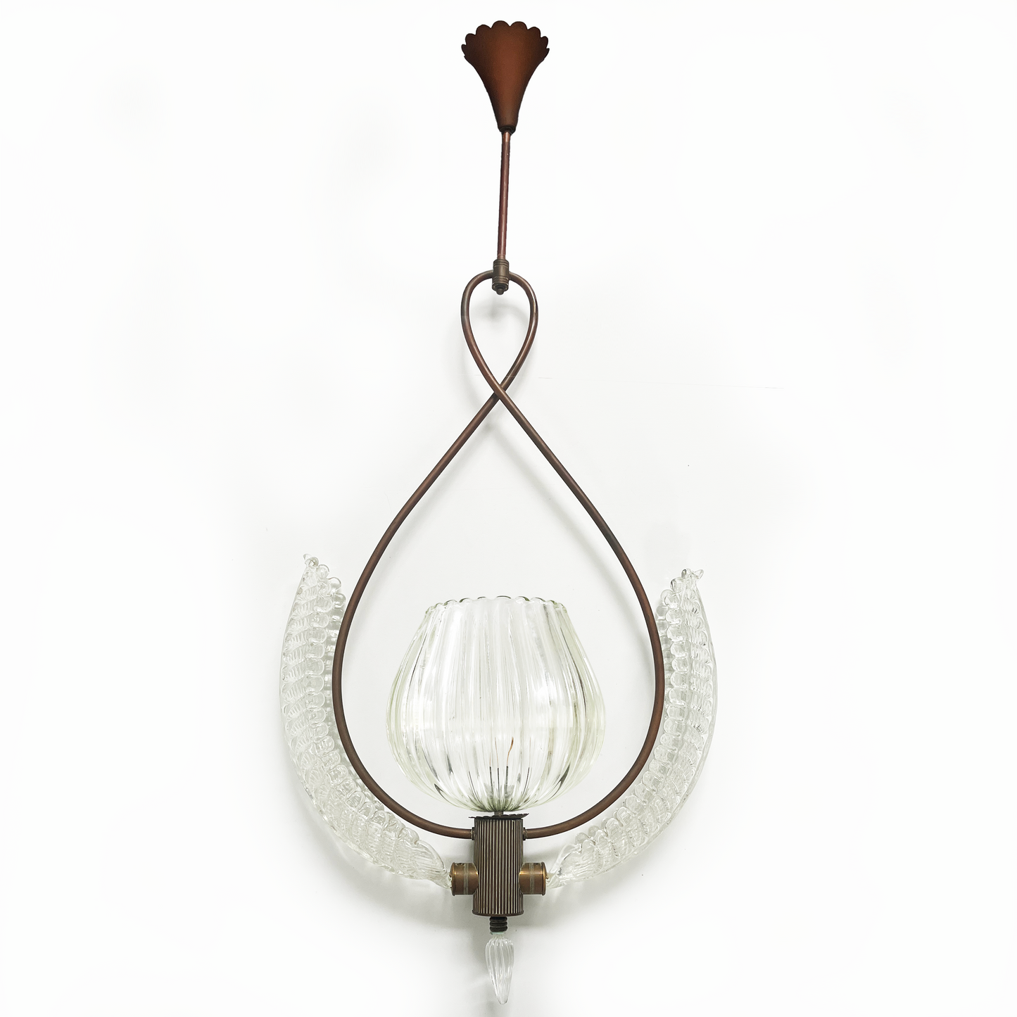 Art Deco Barovier & Toso Murano Glass Pendant Light