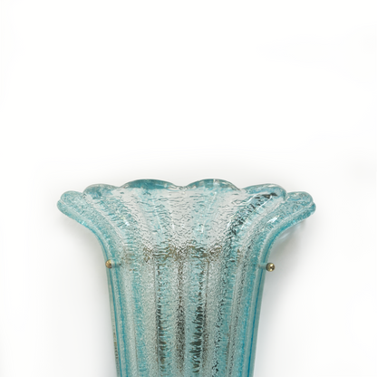 Pair of Vintage Blue Murano Sconces by Barovier & Toso - additional view