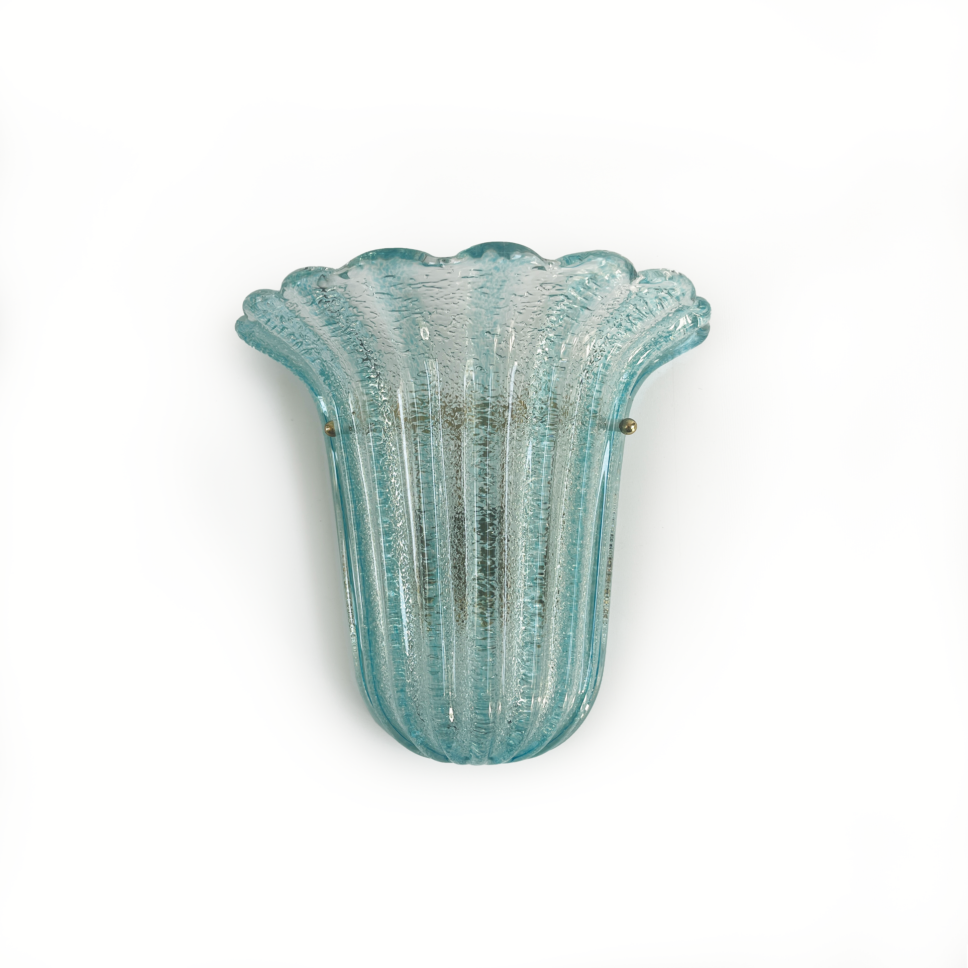 Pair of Vintage Blue Murano Sconces by Barovier & Toso - detail view