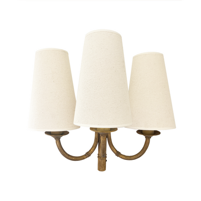 Brass Bamboo 3-Armed Wall Light Jacques Adnet
