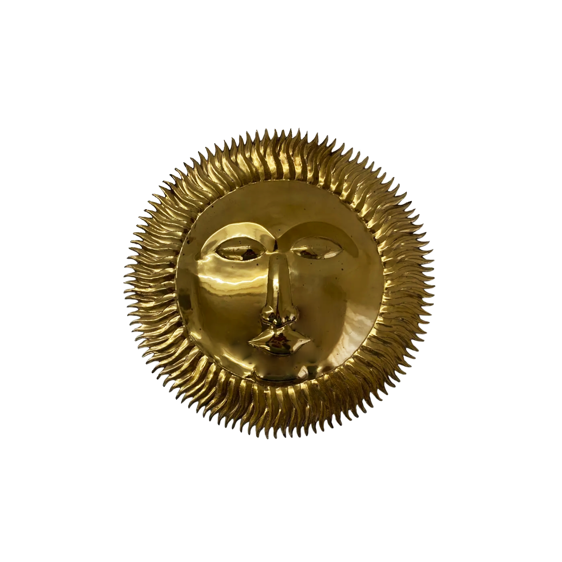 35cm Vintage Sun Wall Hanging Brass