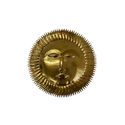 35cm Vintage Sun Wall Hanging Brass