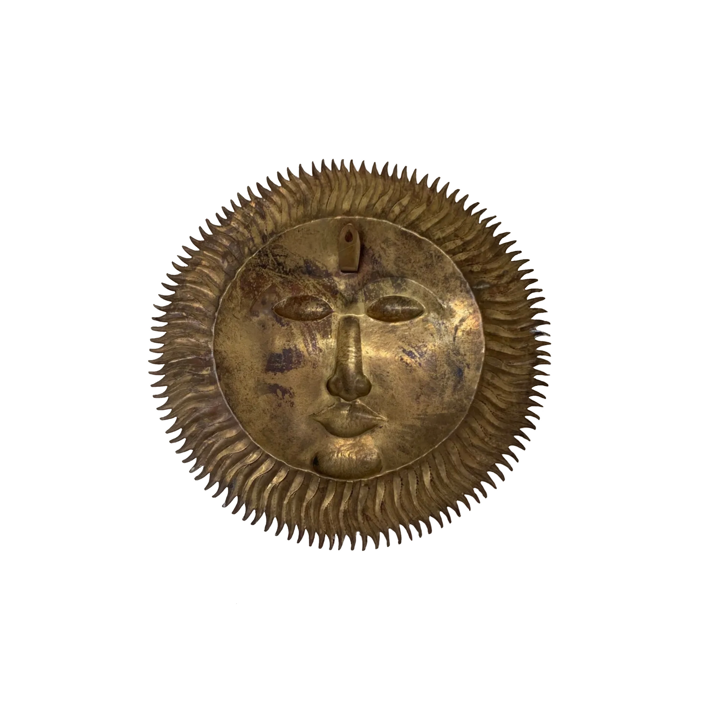35cm Vintage Sun Wall Hanging Brass - detail view