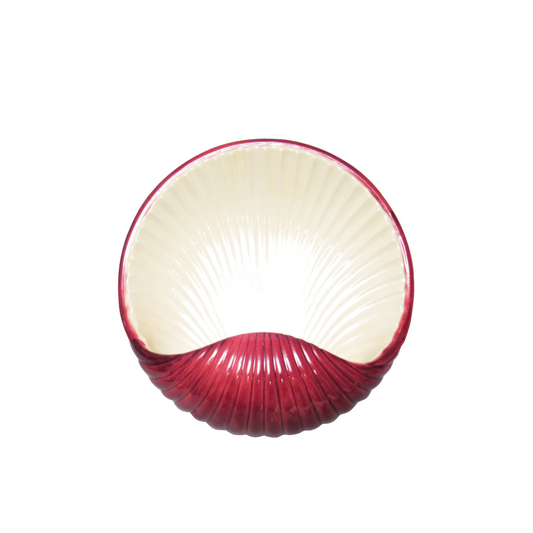 Vintage Burgundy Ceramic Shell Shaped Sconce