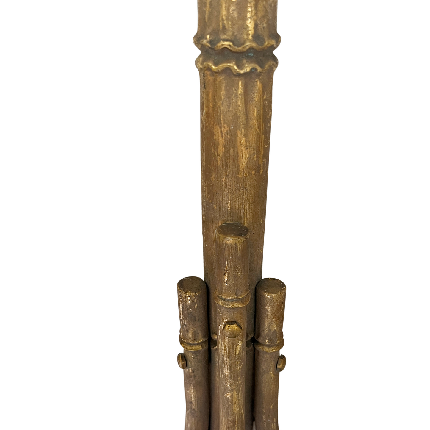 Brass Bamboo 3-Armed Wall Light Jacques Adnet