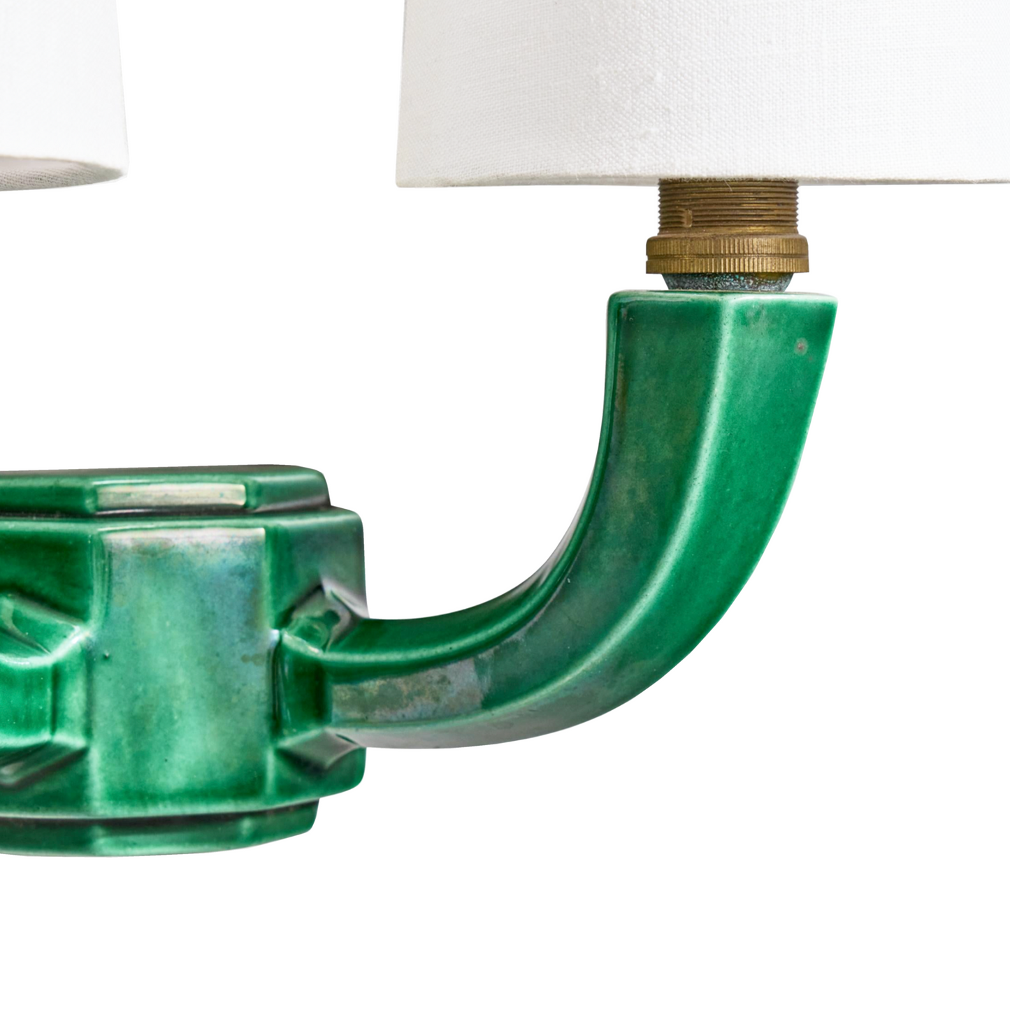 Pair of Twin-Arm Art Deco Ceramic Wall Lights