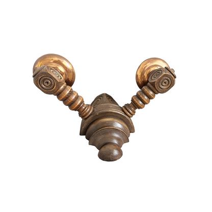 French Carved Twin Arm Wall Lights Charles Dudouyt - alternate angle
