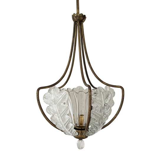 Barovier Toso 1930's Basket Leaf Chandelier