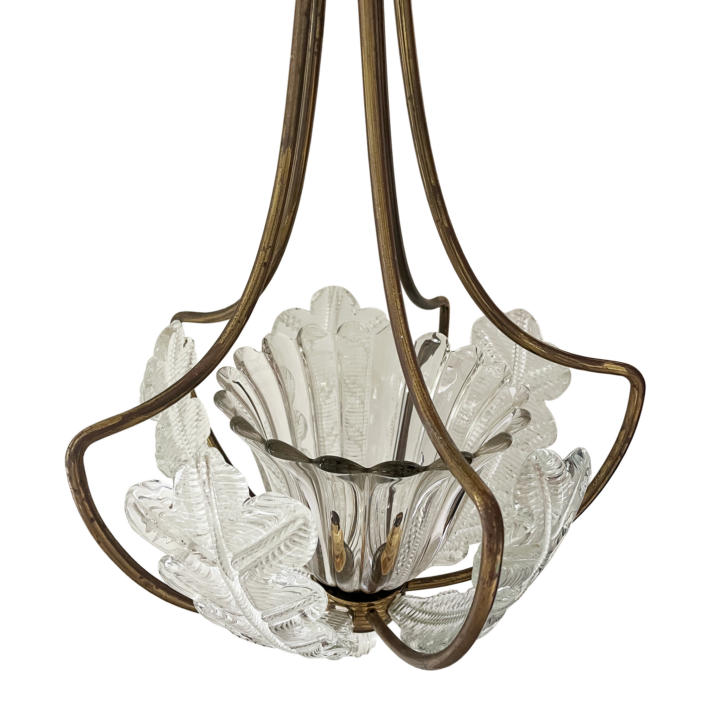 Barovier Toso 1930's Basket Leaf Chandelier