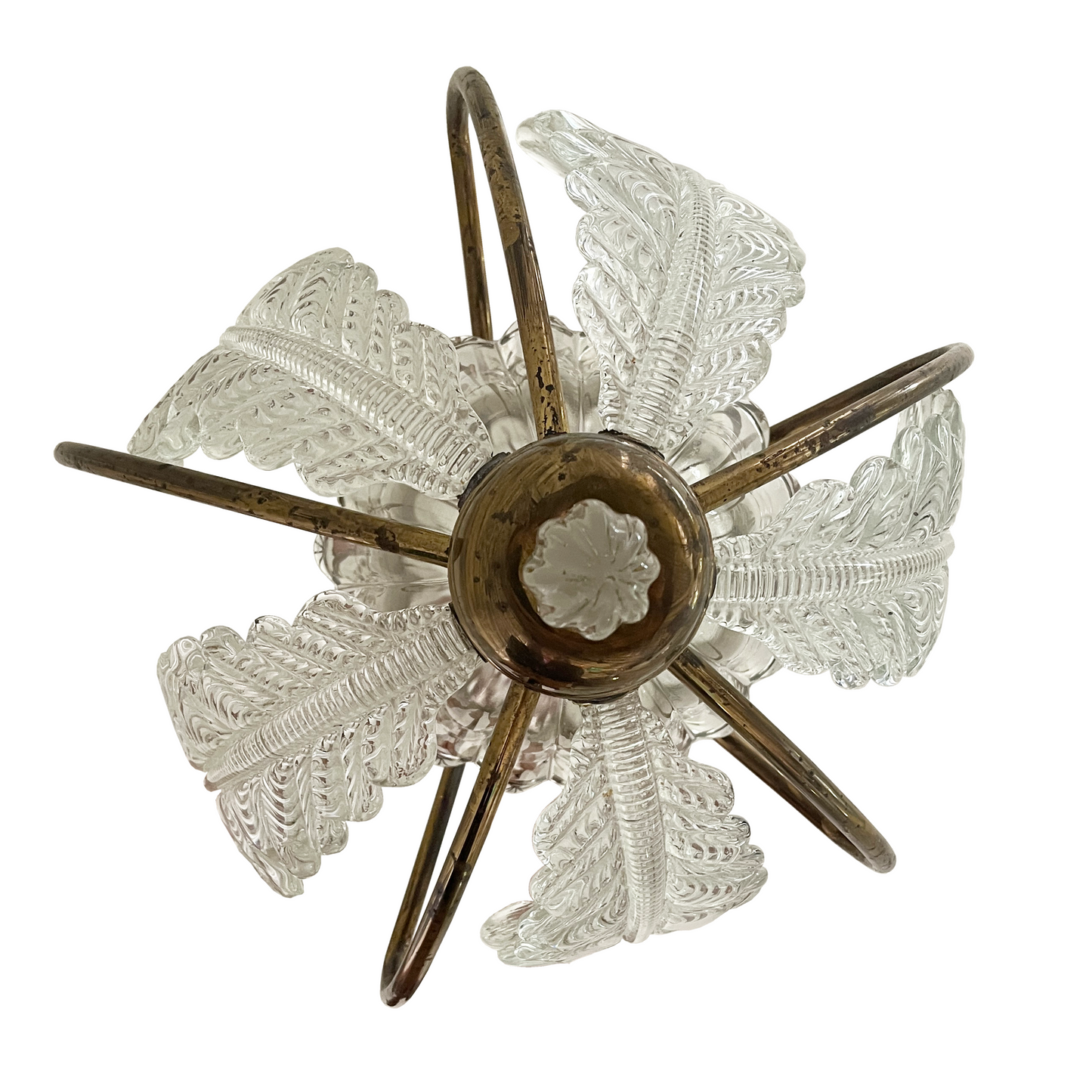 Barovier Toso 1930's Basket Leaf Chandelier