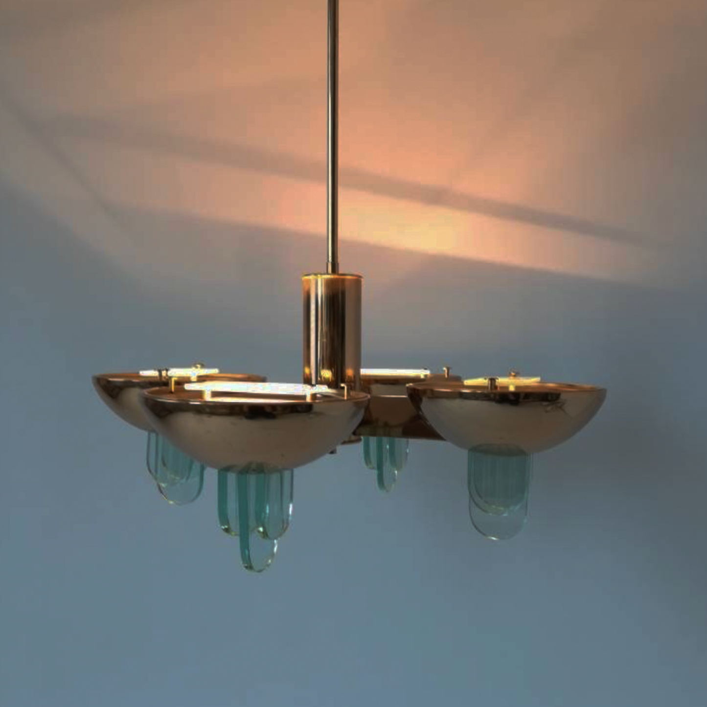 Mid Century 4 Light Chandelier by SCE France - alternate angle