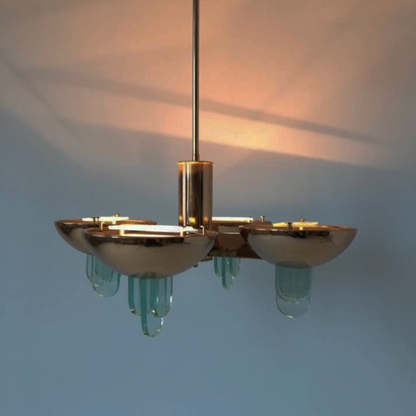 Mid Century 4 Light Chandelier by SCE France - alternate angle