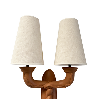 Pair of French Clay Twin Arm Wall Sconces