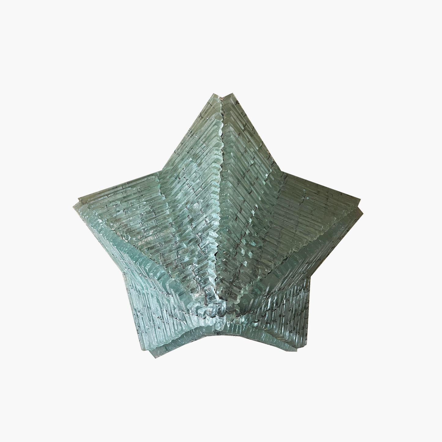 1970's Segmented Glass Star Pendant Light