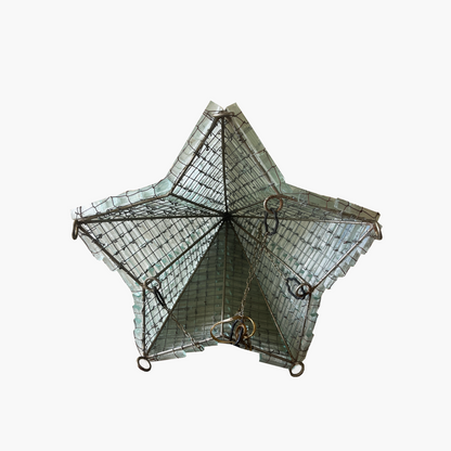 1970's Segmented Glass Star Pendant Light