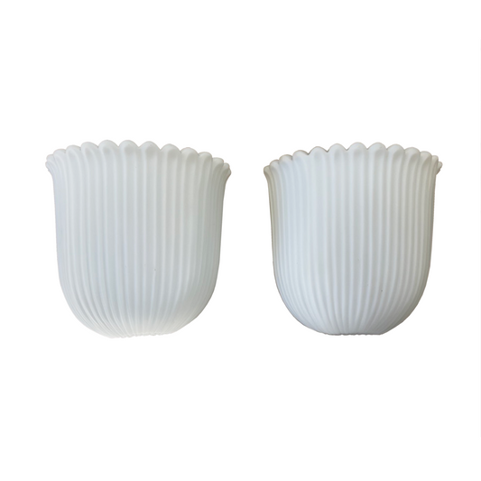 A Pair of Opal Glass Glashütte Limburg