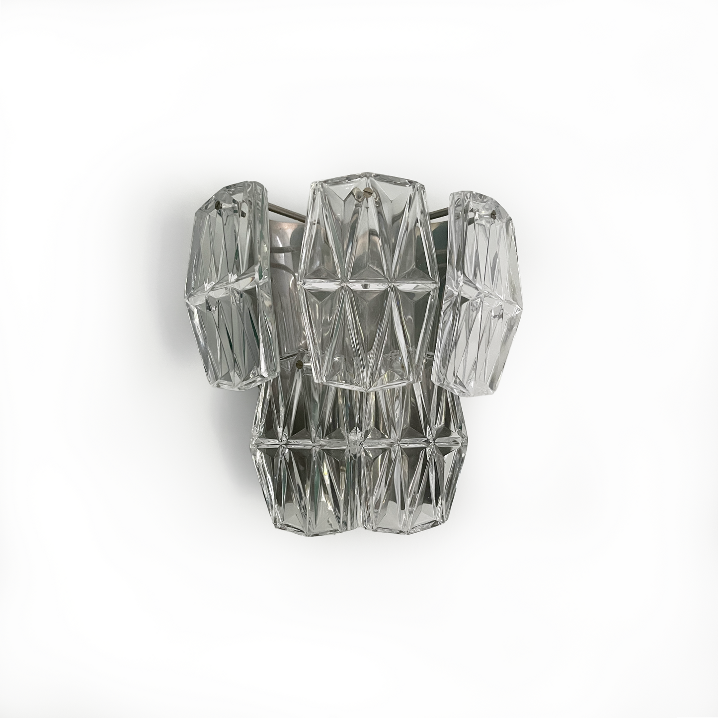 Geometric Crystal Glass Sconce by Hillebrand