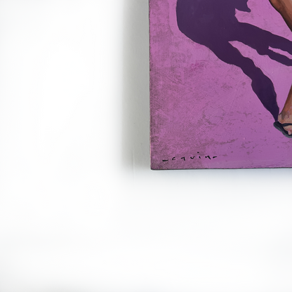'L'italien' Acrylic on Wood - Marylin Cavin - detail view