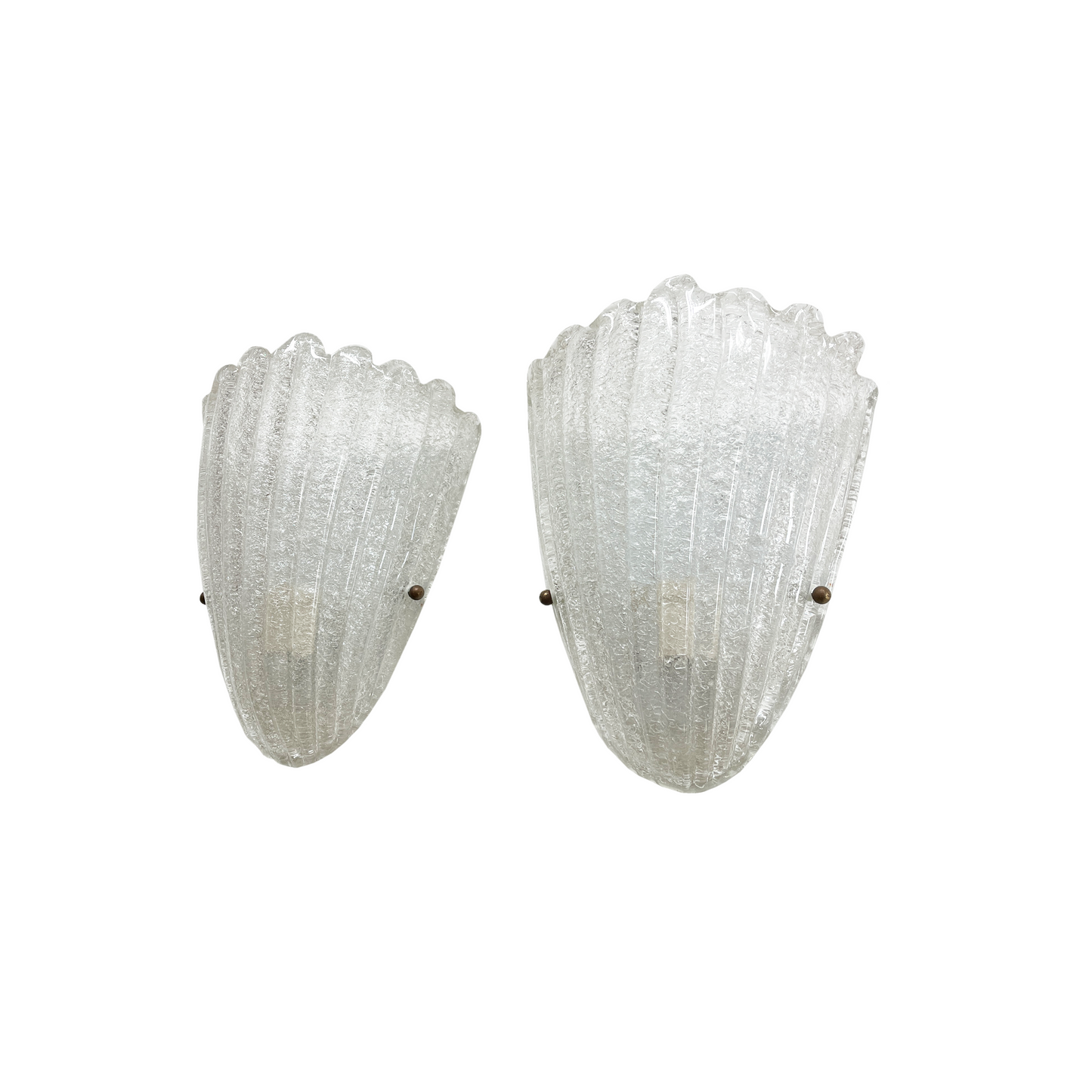 Pair of Classic Murano Graniglia Shield Sconces
