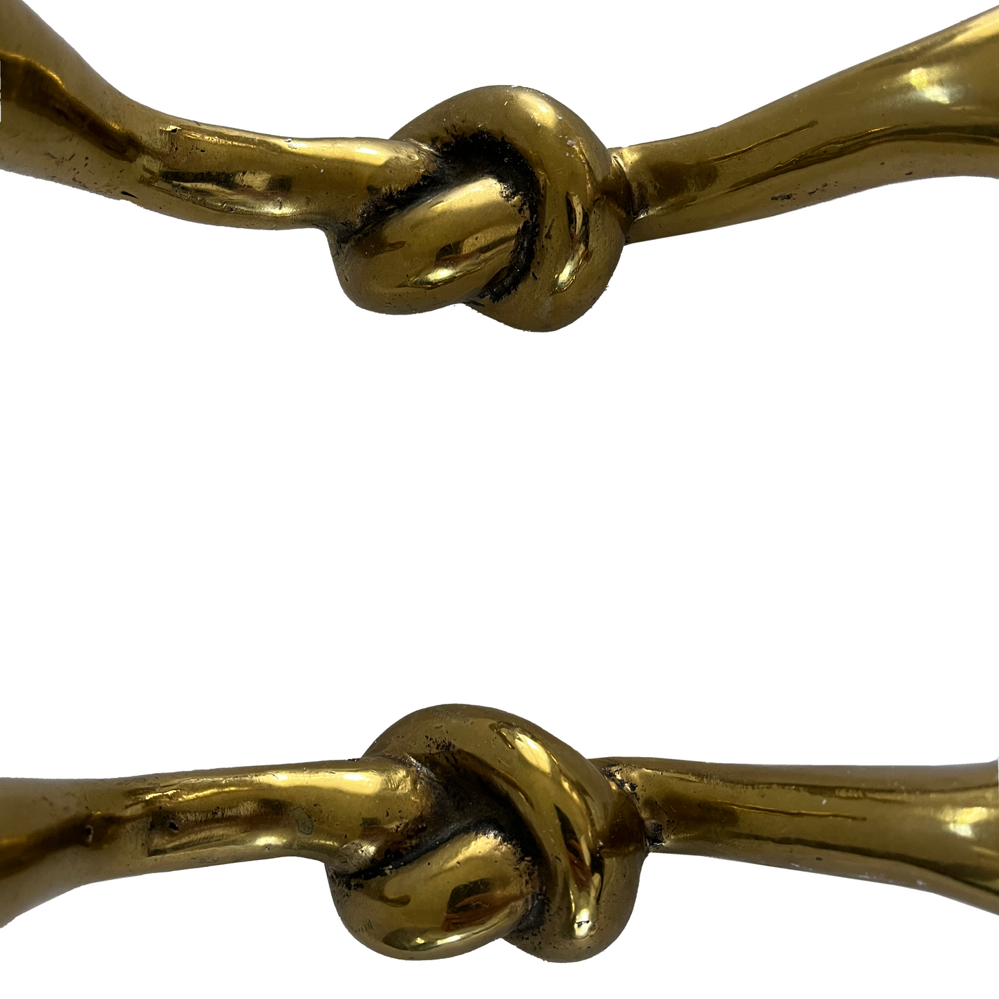 A Pair of Vintage Knot-Shaped Brass Candle Holders