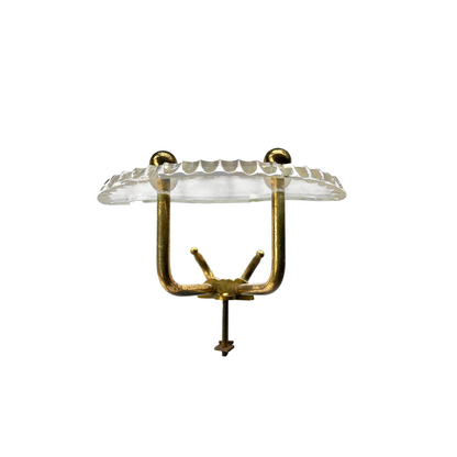 Side view of 1950s Italian wall hook showing brass mount and 8.5cm projection