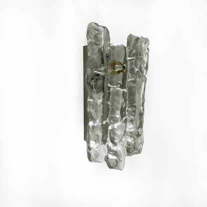Pair of Vintage Sierra Ice-Glass Wall Lamps by J. T. Kalmar - 2 Panel - alternate angle