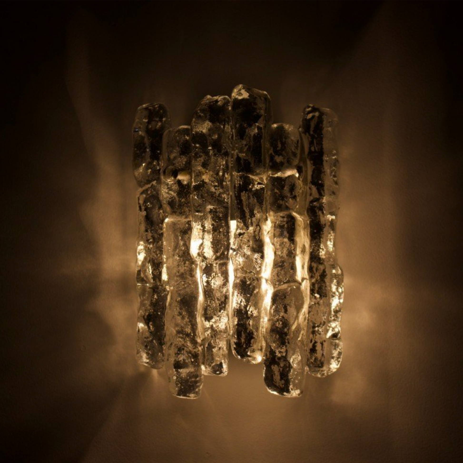 Pair of Vintage Sierra Ice-Glass Wall Lamps by J. T. Kalmar - 2 Panel - additional view