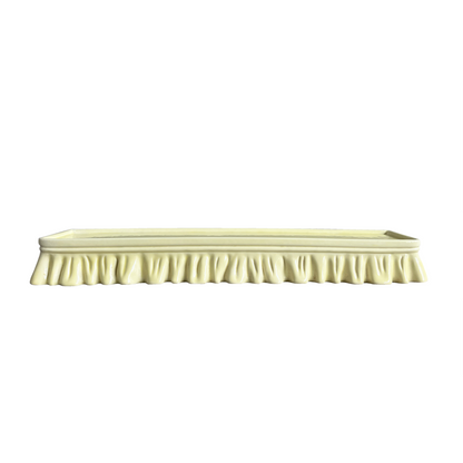 La Farnesiana butter yellow pleated ceramic wall shelf, 1950s Italian