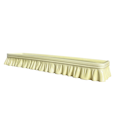 La Farnesiana butter yellow pleated ceramic wall shelf, 1950s Italian