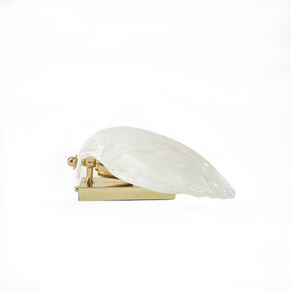 Single White Murano Shell Wall Light by La Murrina - alternate angle
