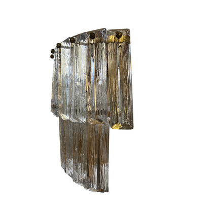 Vintage Tiered Murano Bark Glass Wall Light