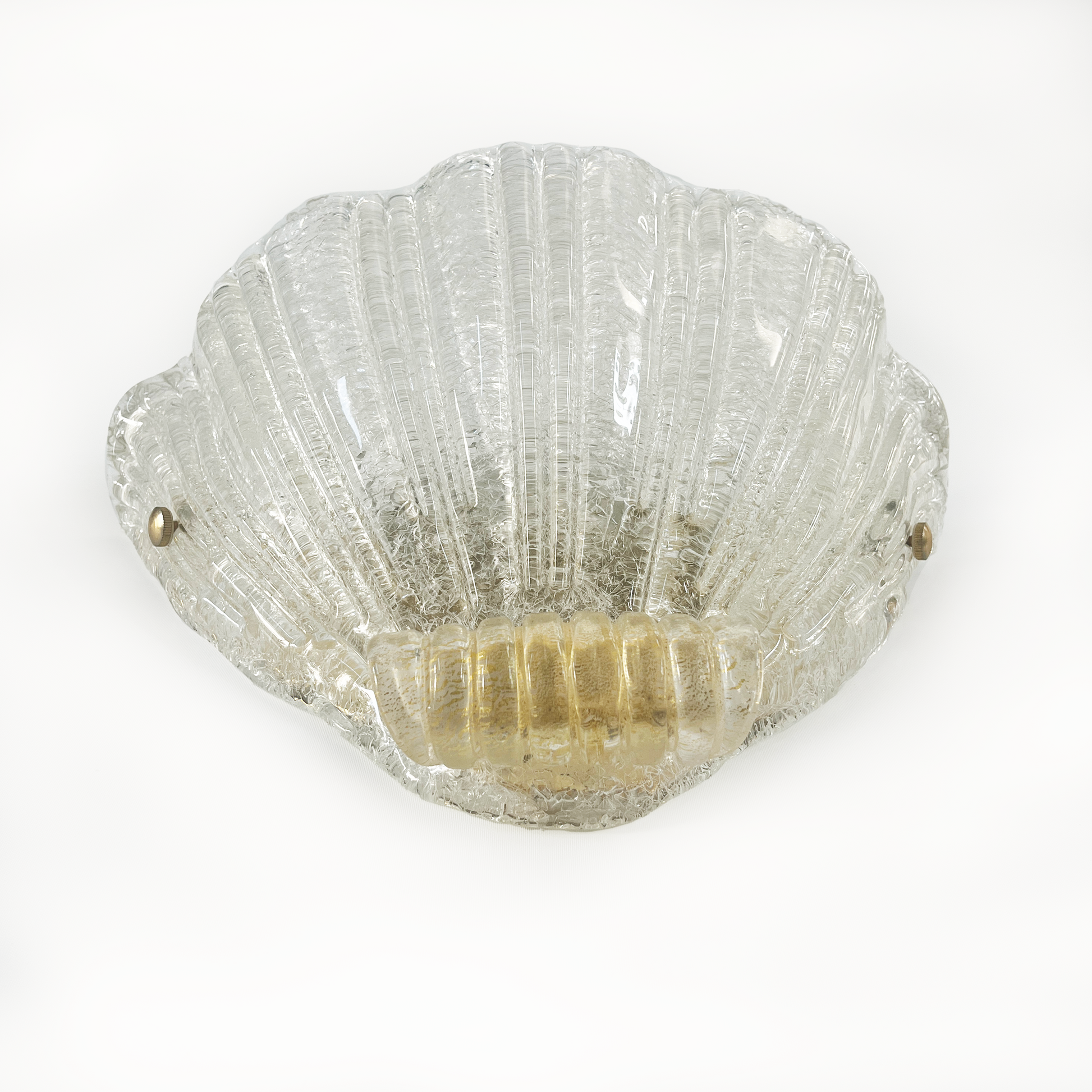 Large Shell Shaped Murano Glass Sconce - 2 Available - close up