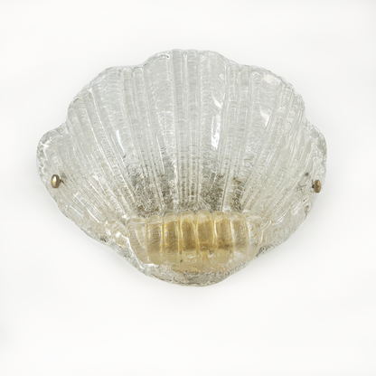 Large Shell Shaped Murano Glass Sconce - 2 Available - close up