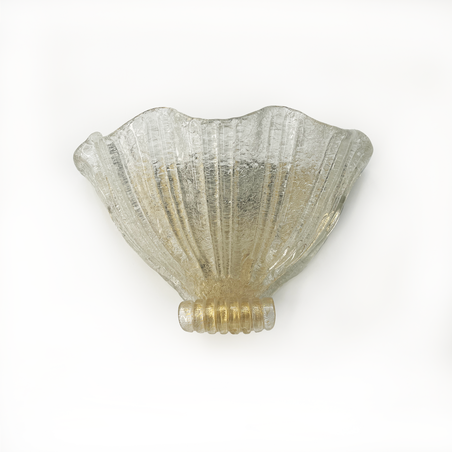 Large Shell Shaped Murano Glass Sconce - 2 Available - detail view