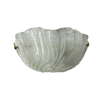 1970s Italian Murano demi lune wall sconce with crescent hand-blown glass