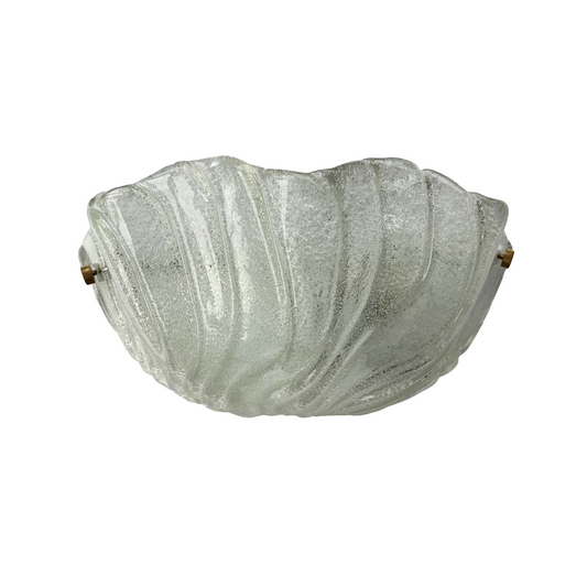 1970s Italian Murano demi lune wall sconce with crescent hand-blown glass