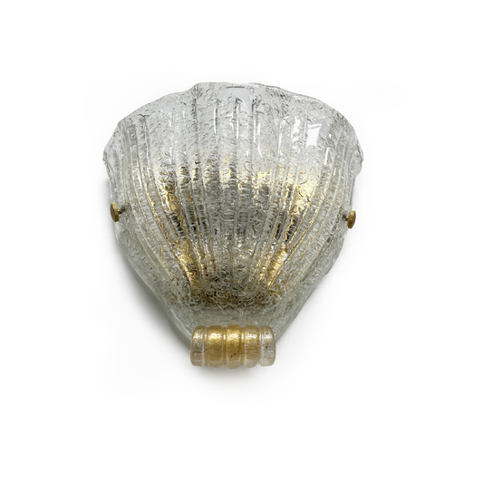 Vintage Clam Shaped Murano Glass Sconce