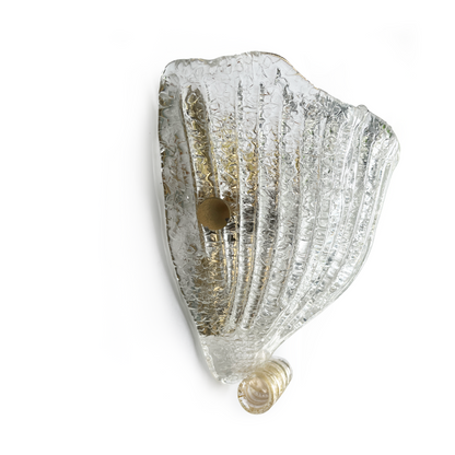 Vintage Clam Shaped Murano Glass Sconce