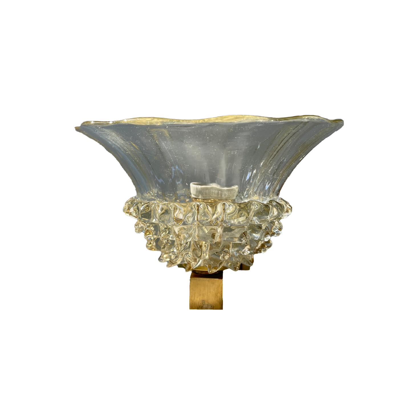 Vintage Half Rostrato Glass Sconce - detail view