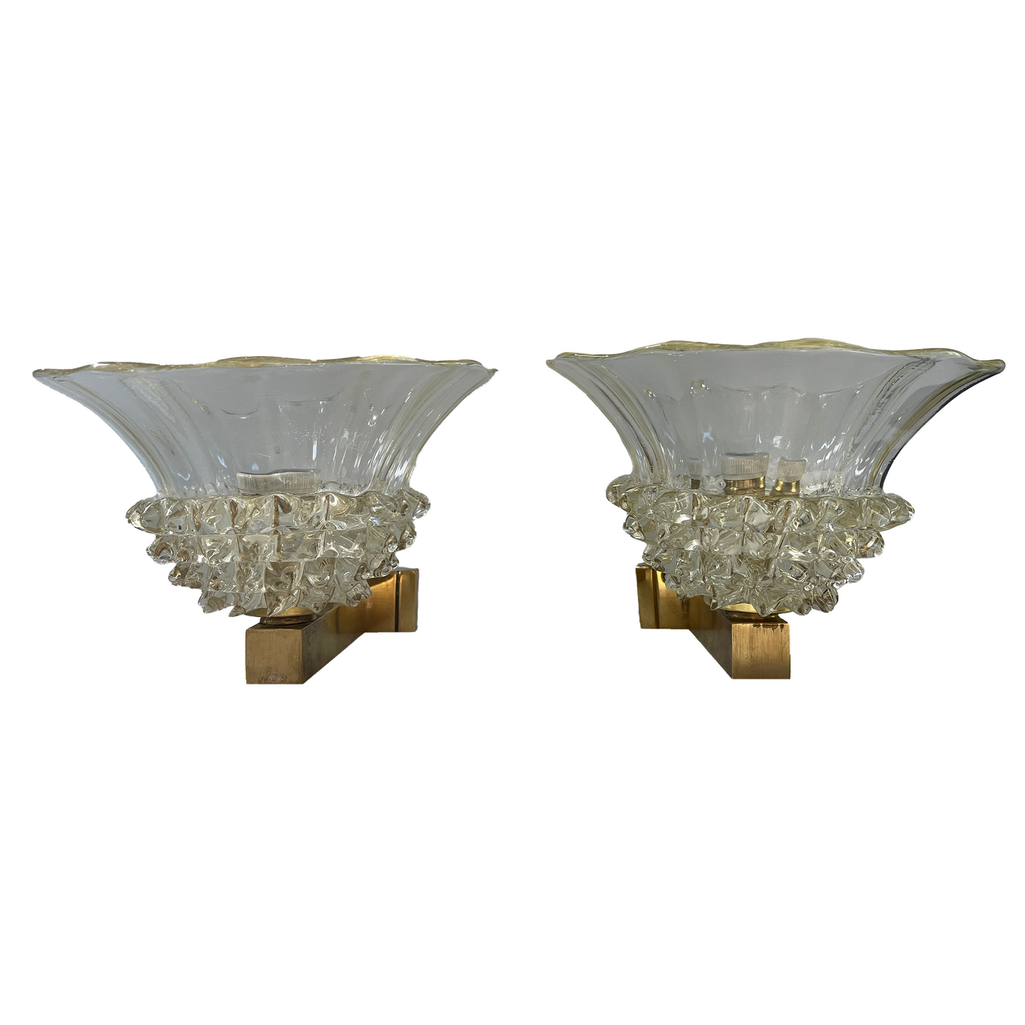 Vintage Half Rostrato Glass Sconce