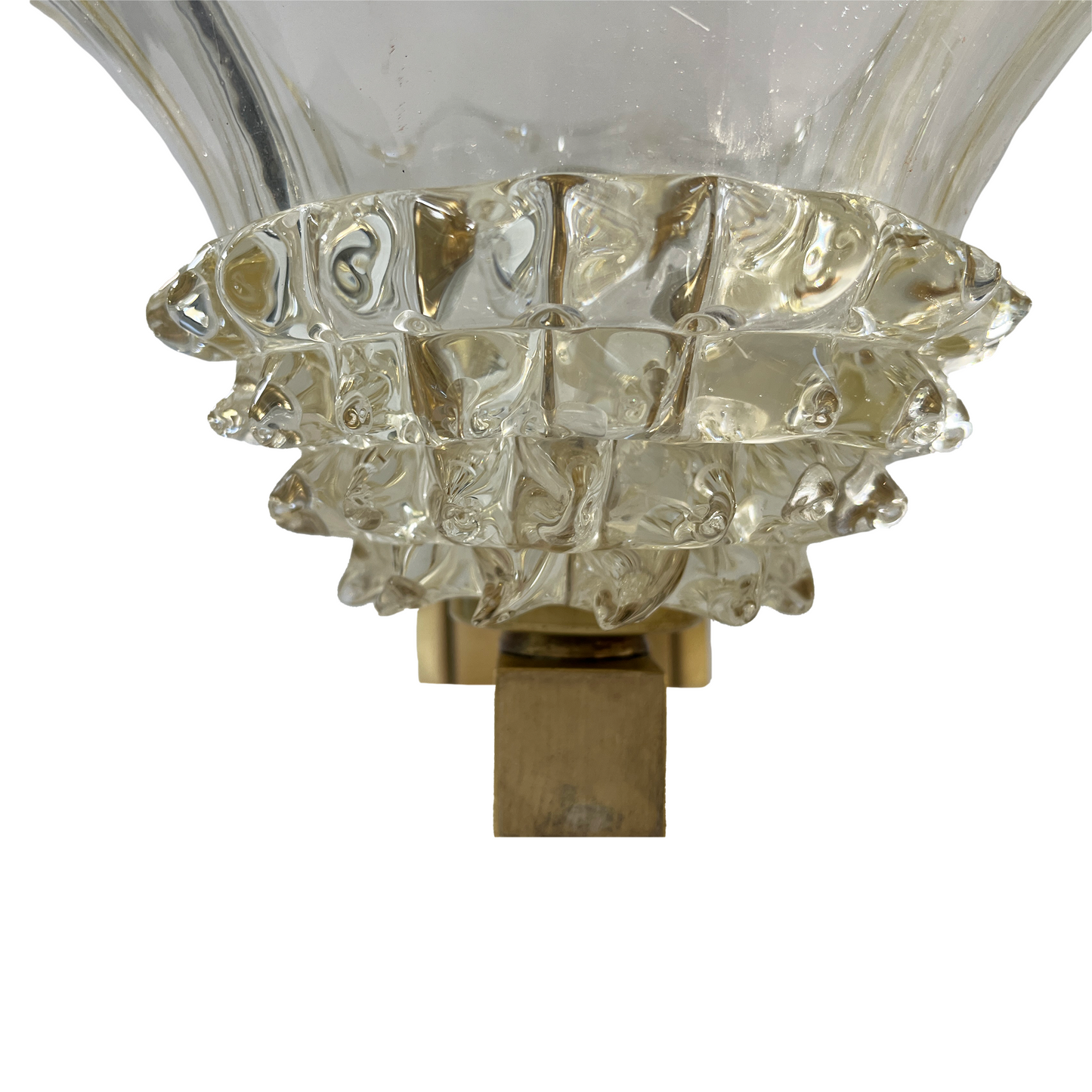 Vintage Half Rostrato Glass Sconce - close up