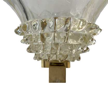 Vintage Half Rostrato Glass Sconce - close up