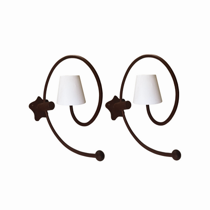 Pair of Pescatore Brown Iron Helix Wall Lights