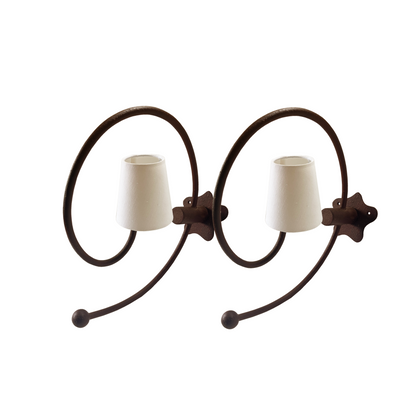 Pair of Pescatore Brown Iron Helix Wall Lights