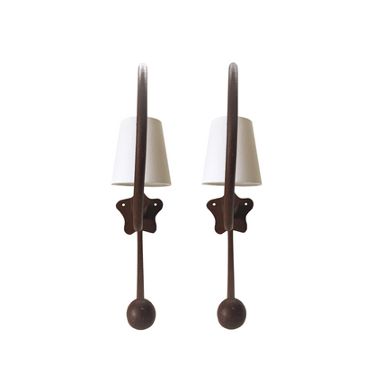 Pair of Pescatore Brown Iron Helix Wall Lights
