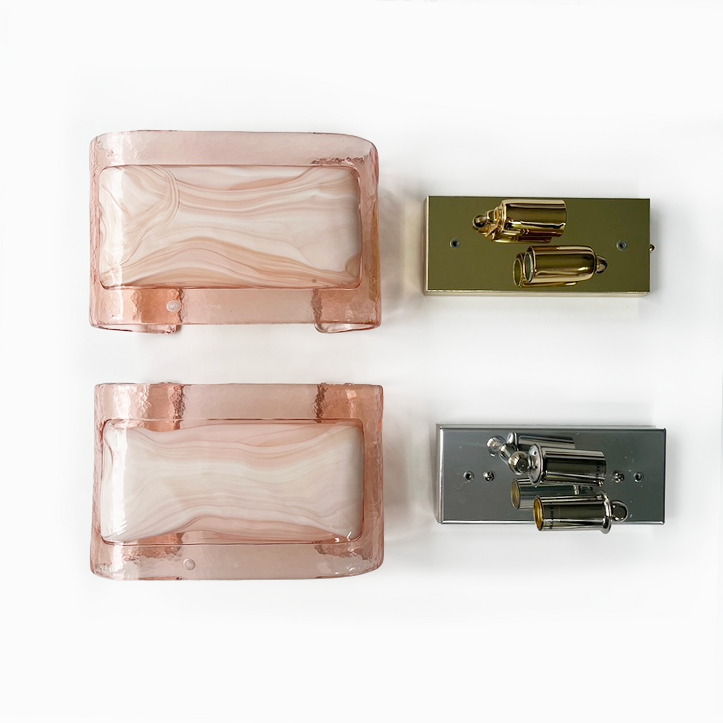 Pink Murano Glass Wall Light by La Murrina - close up