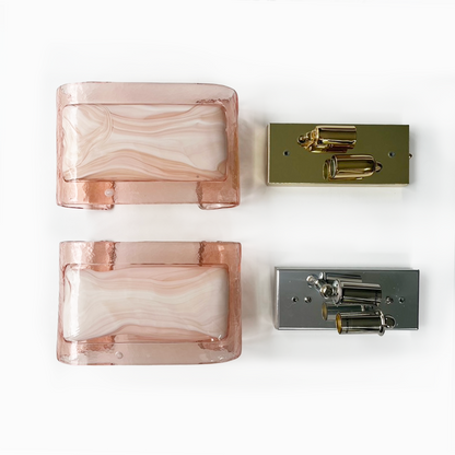 Pink Murano Glass Wall Light by La Murrina - close up
