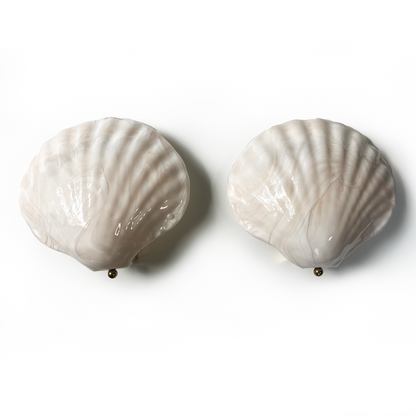 Pair of Pink Murano Shell Wall Lights by La Murrina