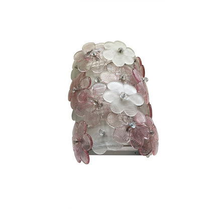 Single Murano Pink Glass Flower Sconce