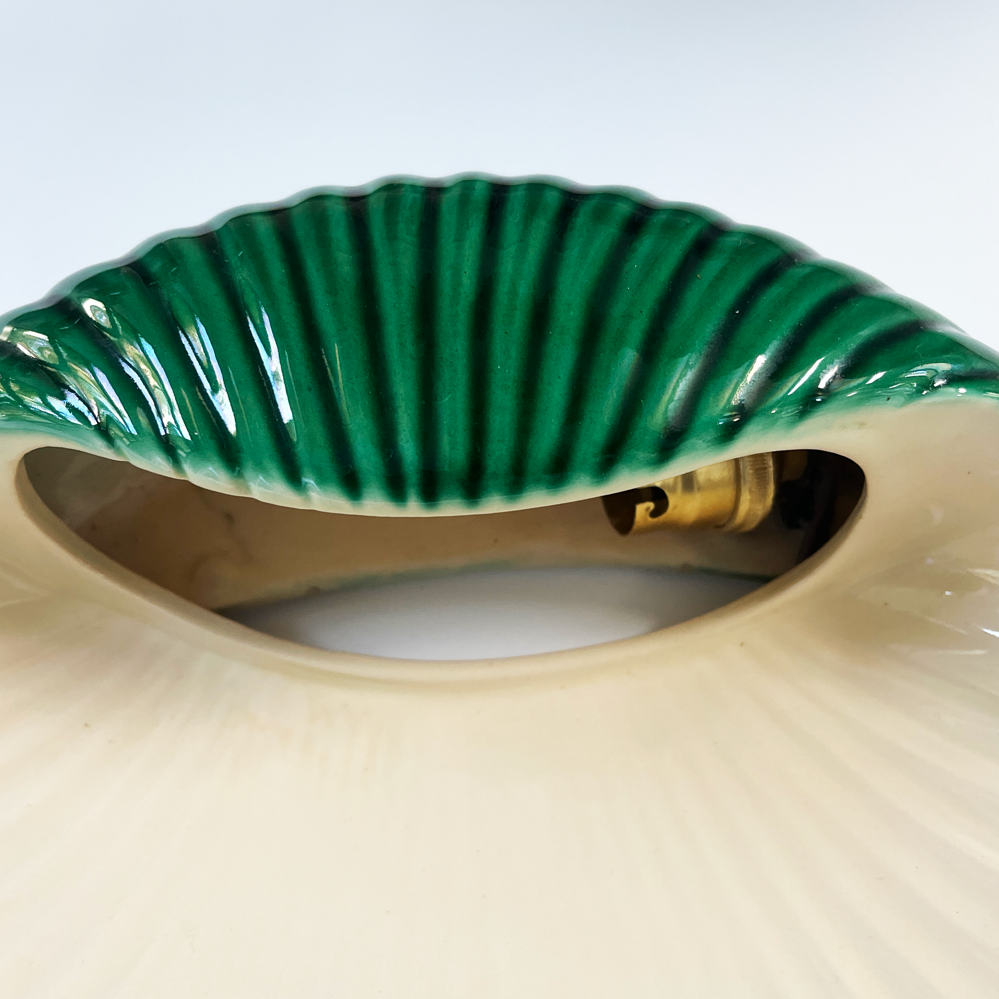 Pair of Green Ceramic Shell Shaped Sconces - additional view